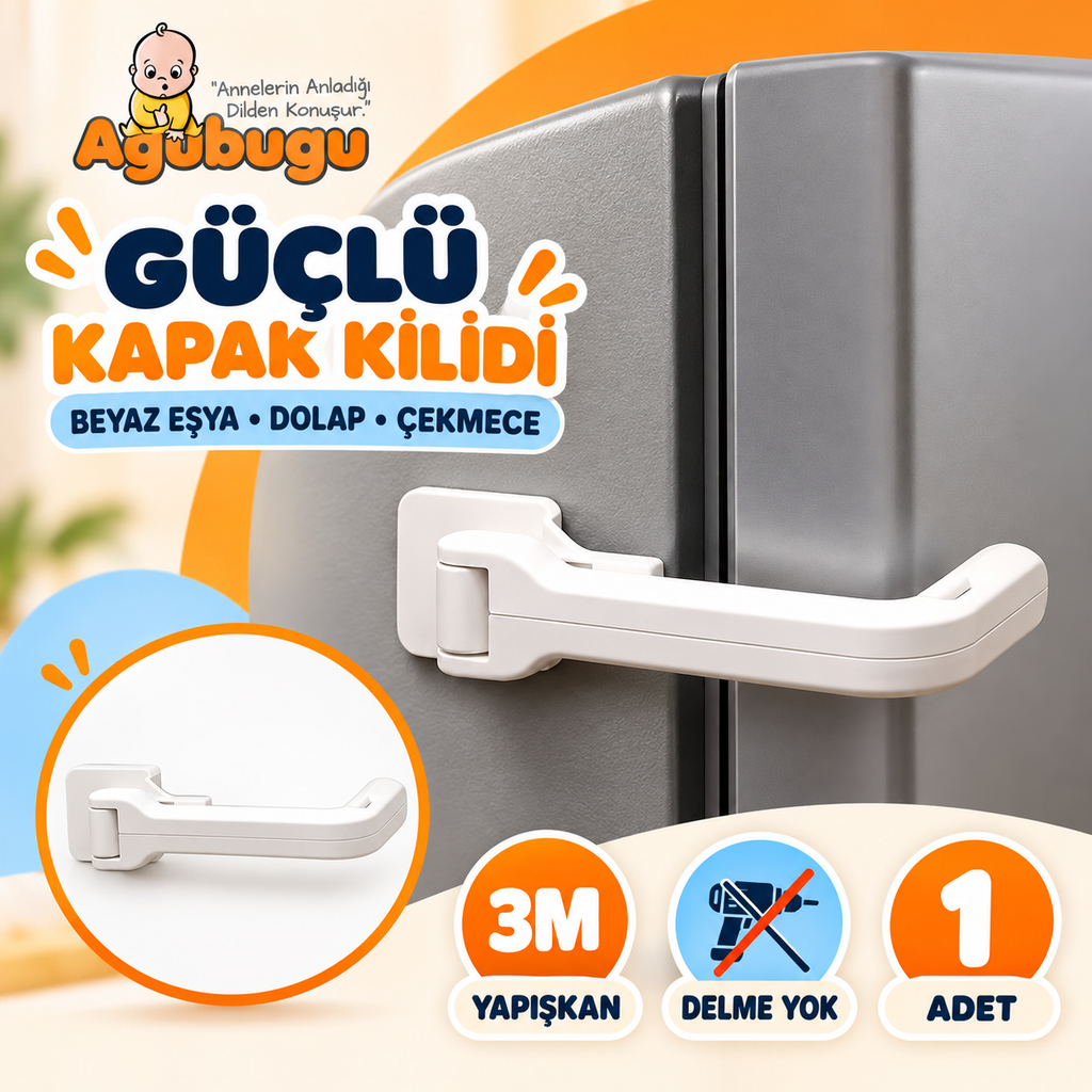 Agubugu Baby - Güçlü Beyaz Eşya, Dolap ve Çekmece Kapağı Kilidi