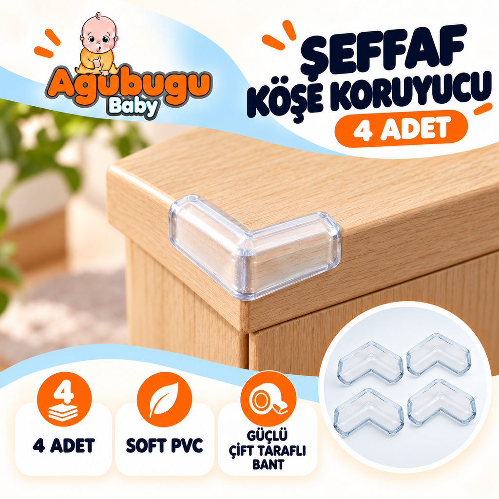 Agubugu Baby – Şeffaf Köşe Koruyucu -4 Adet