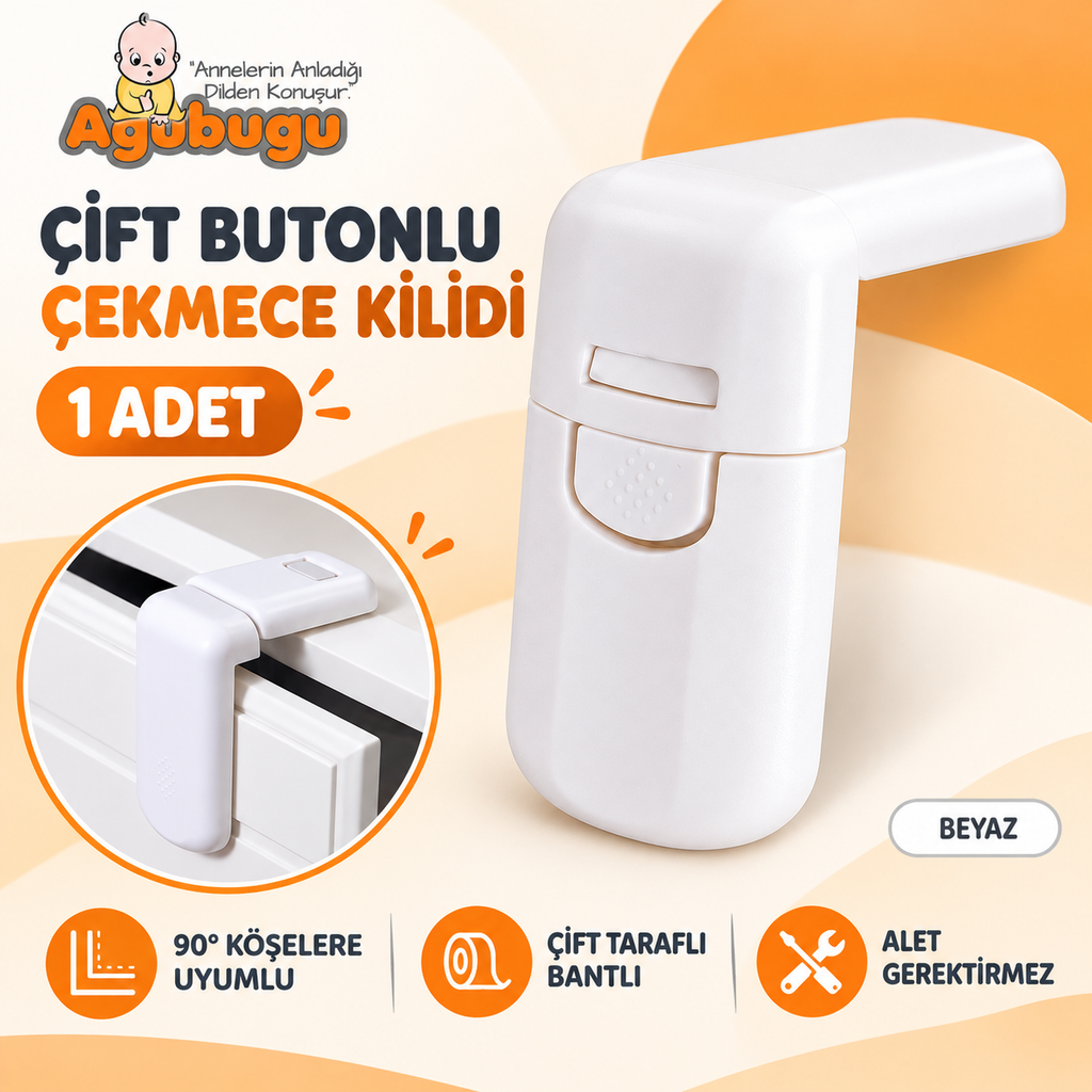 Agubugu Baby - Çekmece Kilidi - Beyaz