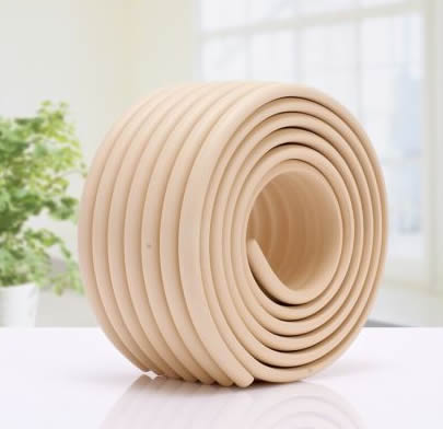 Çok Amaçlı Geniş Kauçuk Kenar Koruyucu 2 Metre - Krem